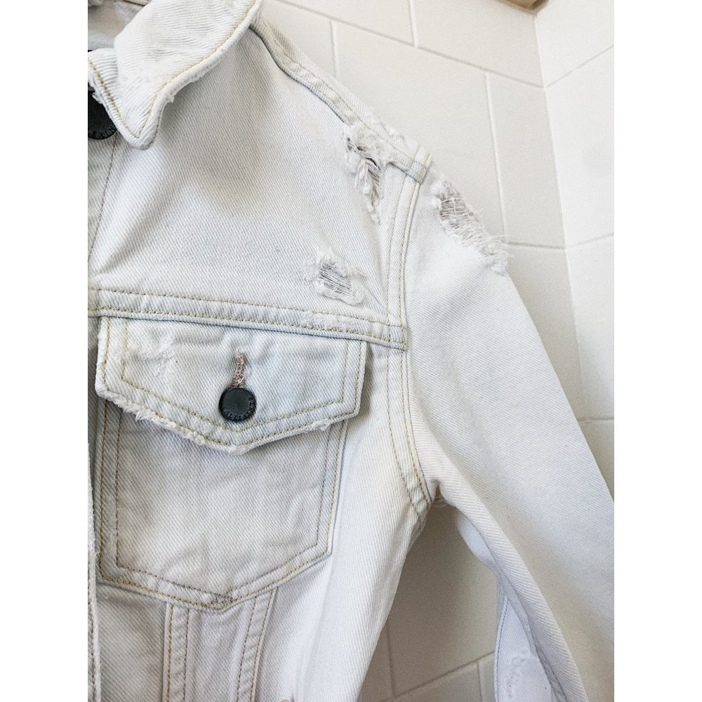 All Saints Kleo Distressed Denim Jacket - Picture 6 of 7